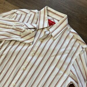 Emanuel Ungaro Men's Button Up Shirt White Multicolor Stripe Festival Dress Cash